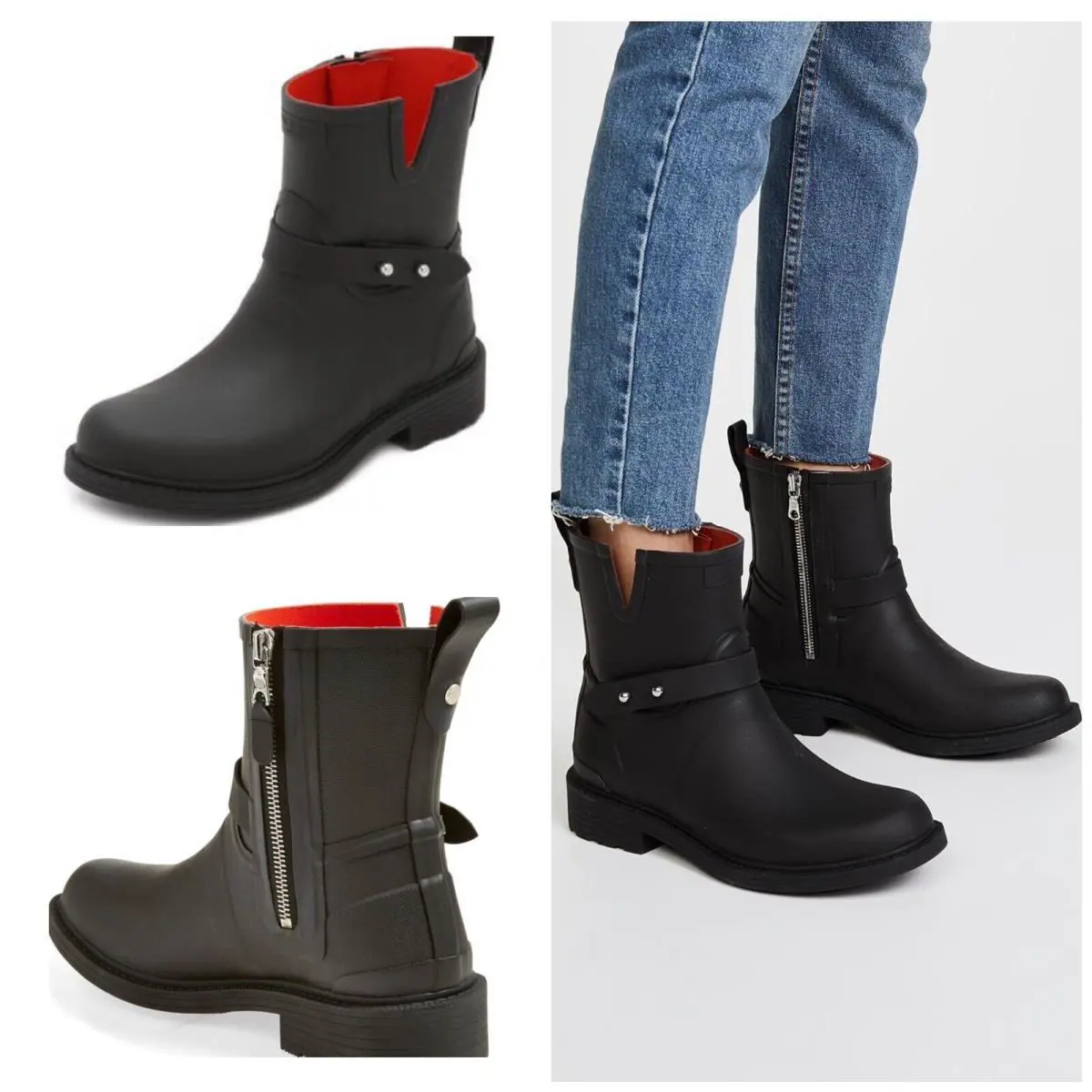 Rag Bone Moto Rain Boot In Black Size: 35 US 5