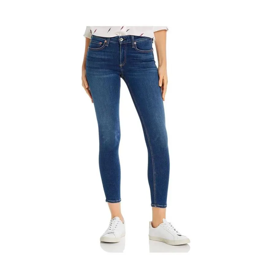 Rag Bone/tech Capri Womens Blue Mid-rise Ankle Denim Skinny Jeans 24
