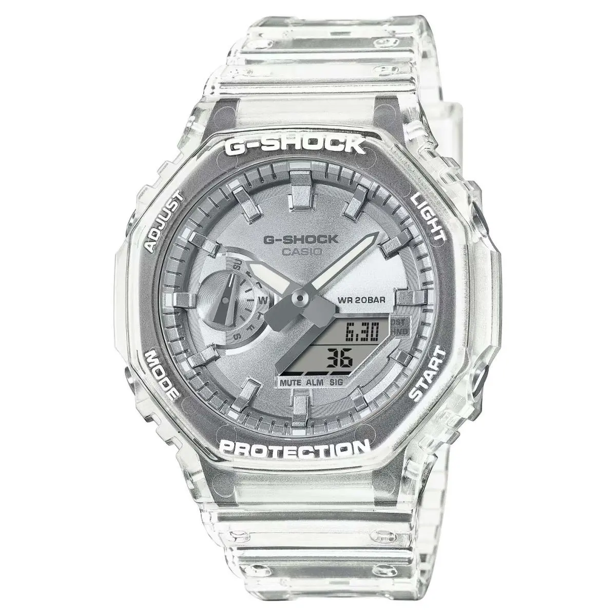 G-shock Bright Metallic Silver Carbon Ana-digi Mens Watch GA2100BM-7A8 by Casio