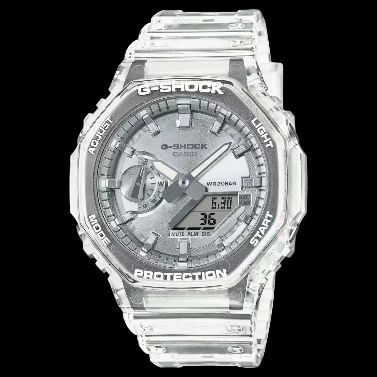 GA2100BM-7A8 G-shock 2100 Series Analog Digital Silver Dial Resin Watch by Casio