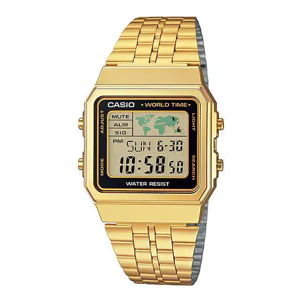 Casio Unisex Stainless Steel Band Digital Wrist Watch A500WGA-1D