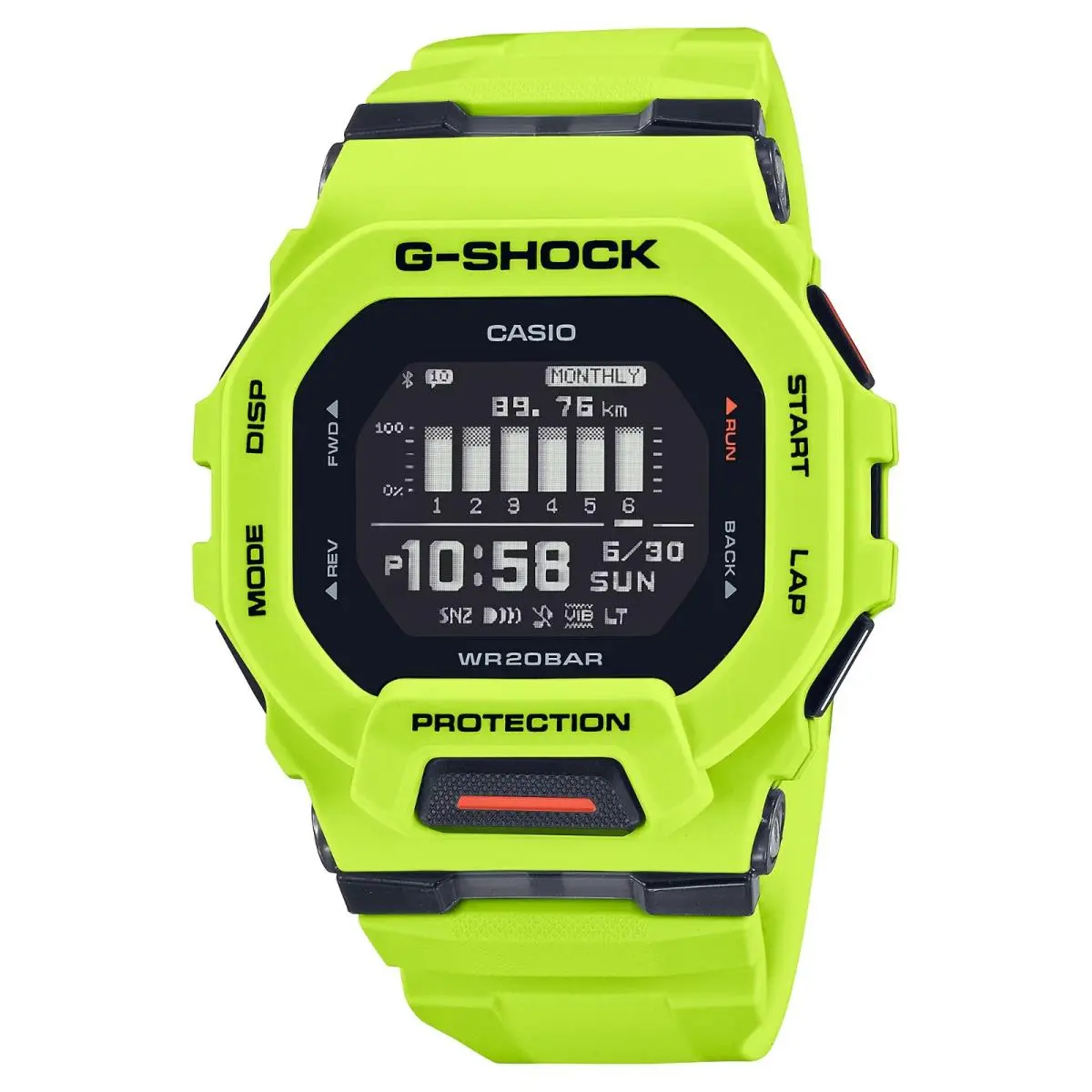 Casio G-shock Move Power Trainer Step Counter Yellow Digital Mens Watch GBD200-9