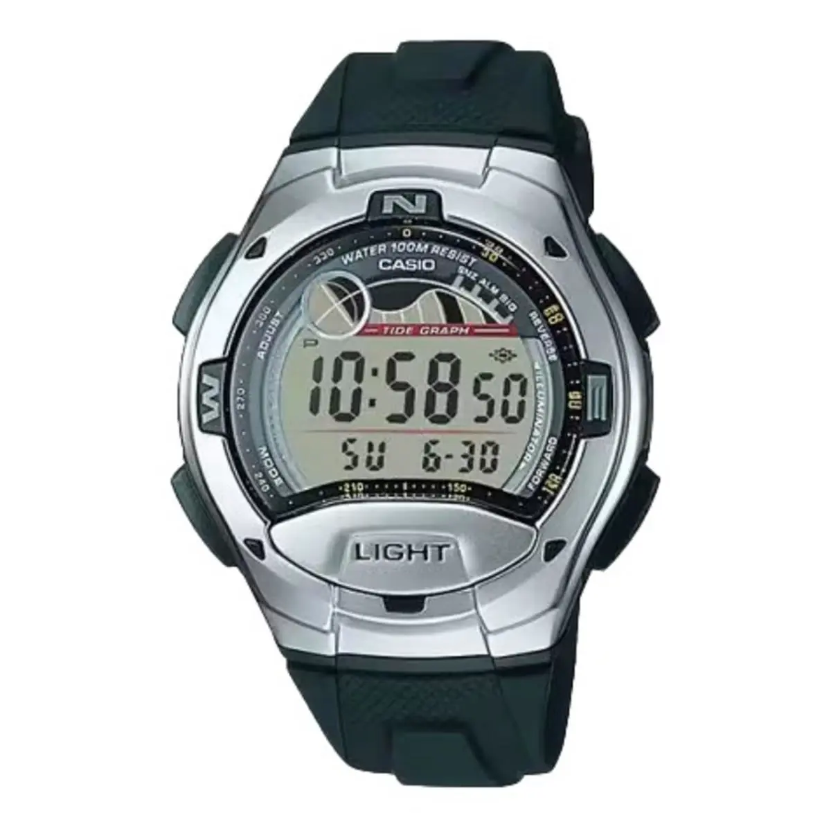 Casio Men’s Digital Tide Graph Sport Watch - Casio W‑753‑1AV - Black