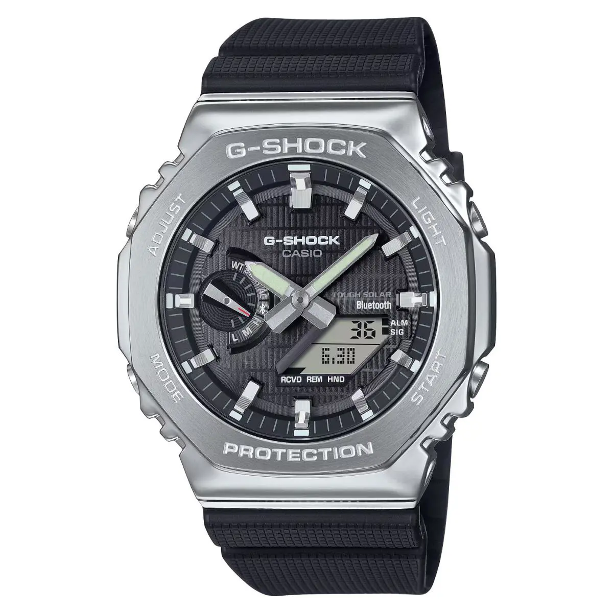 Casio G-shock G-steel Black World Time Bluetooth Solar Mens Watch GBM2100-1A - Dial: Black, Band: Black, Bezel: Black