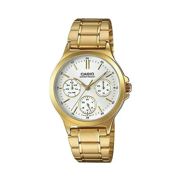 Casio LTP-V300G-7A Standard Analog Gold Tone Stainless Steel Band Ladies` Watch