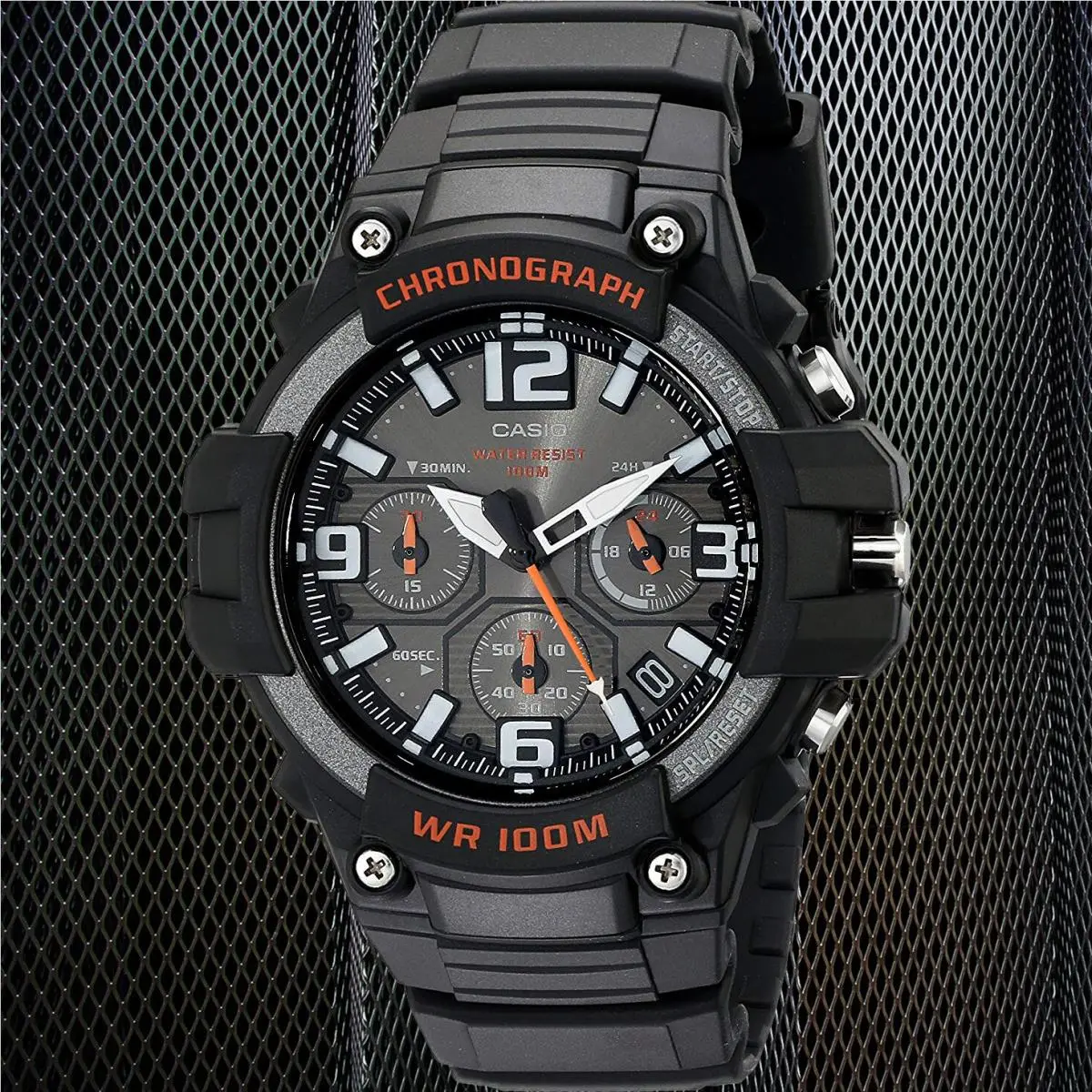 Casio MCW100H-1AV Men`s Analog Watch Chronograph Heavy Duty 100M WR Black Quartz