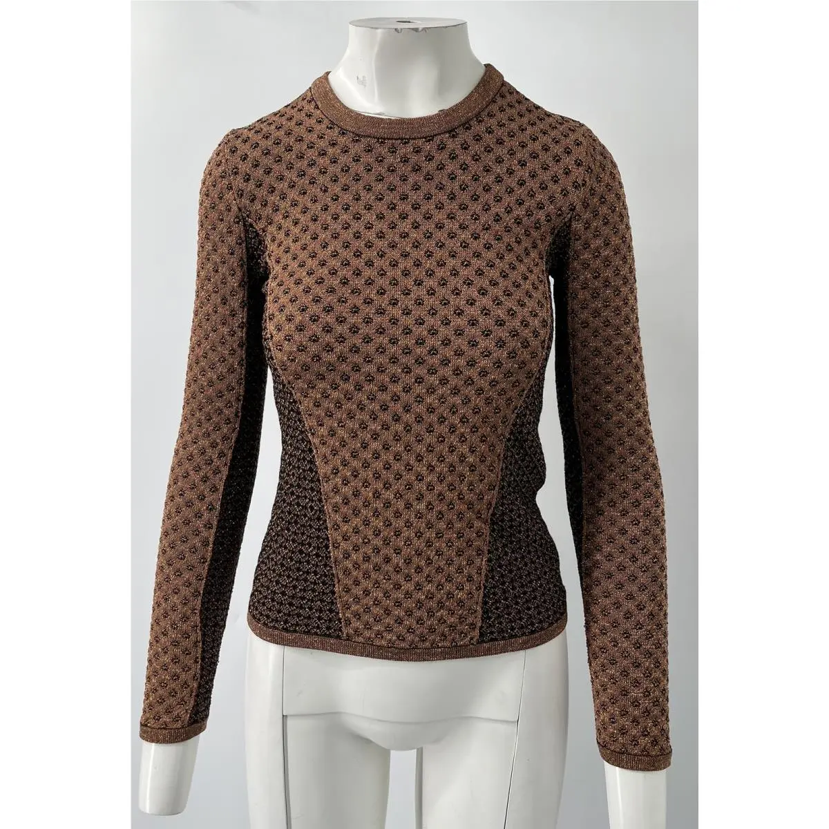 Rag Bone `amanda` Metallic Knit Long Sleeve Crewneck Sweater sz XS by Rag & Bone