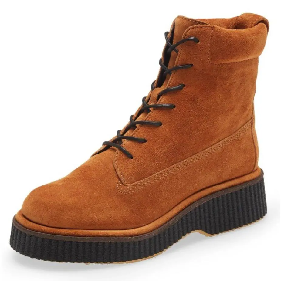 Rag Bone Sloane Women`s Suede Lace Up Ankle Boots Cinnamon Size 38.5 / US 8.5 - Cinnamon