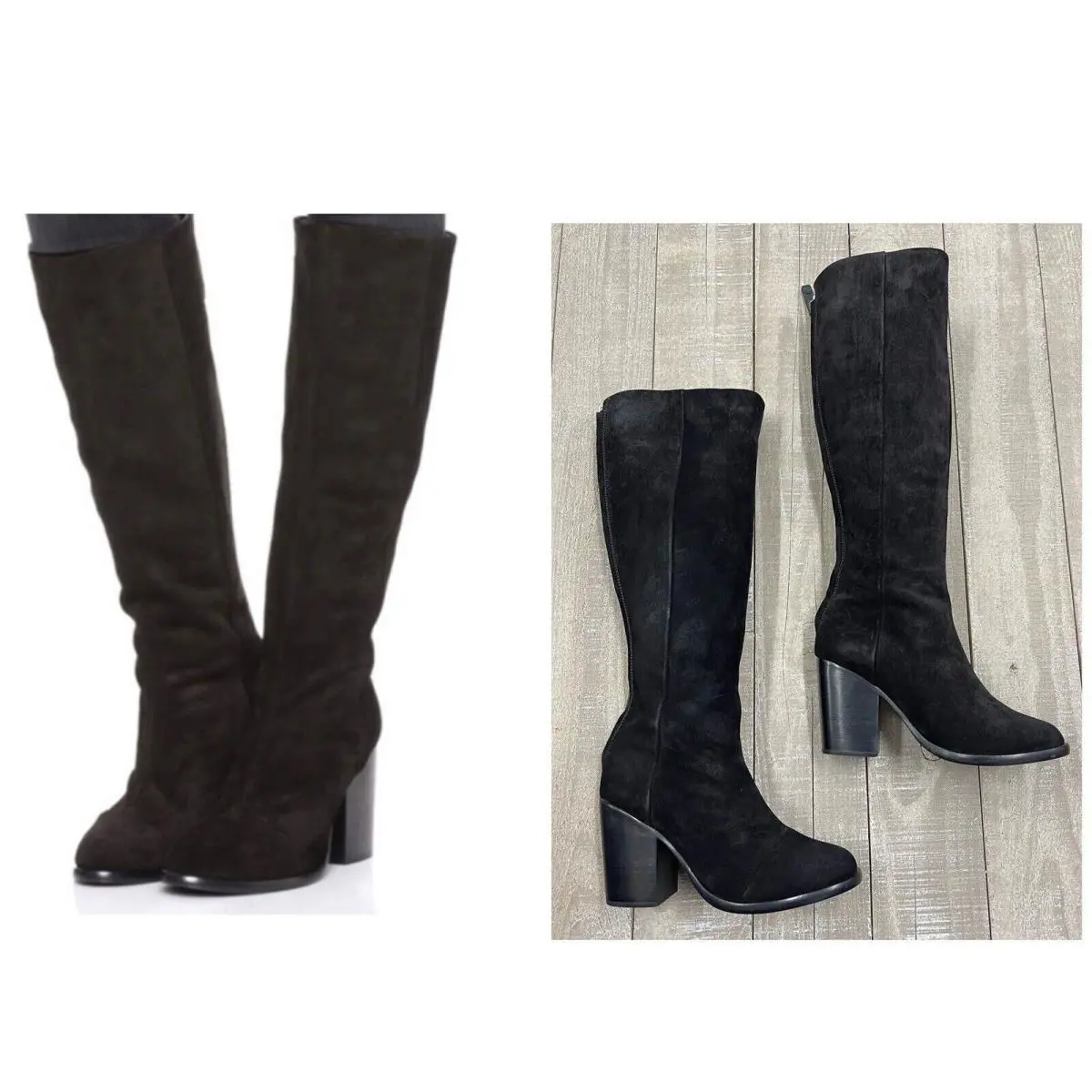 Rag Bone Ashby High Suede Leather Boot In Black Size: 35 US 5