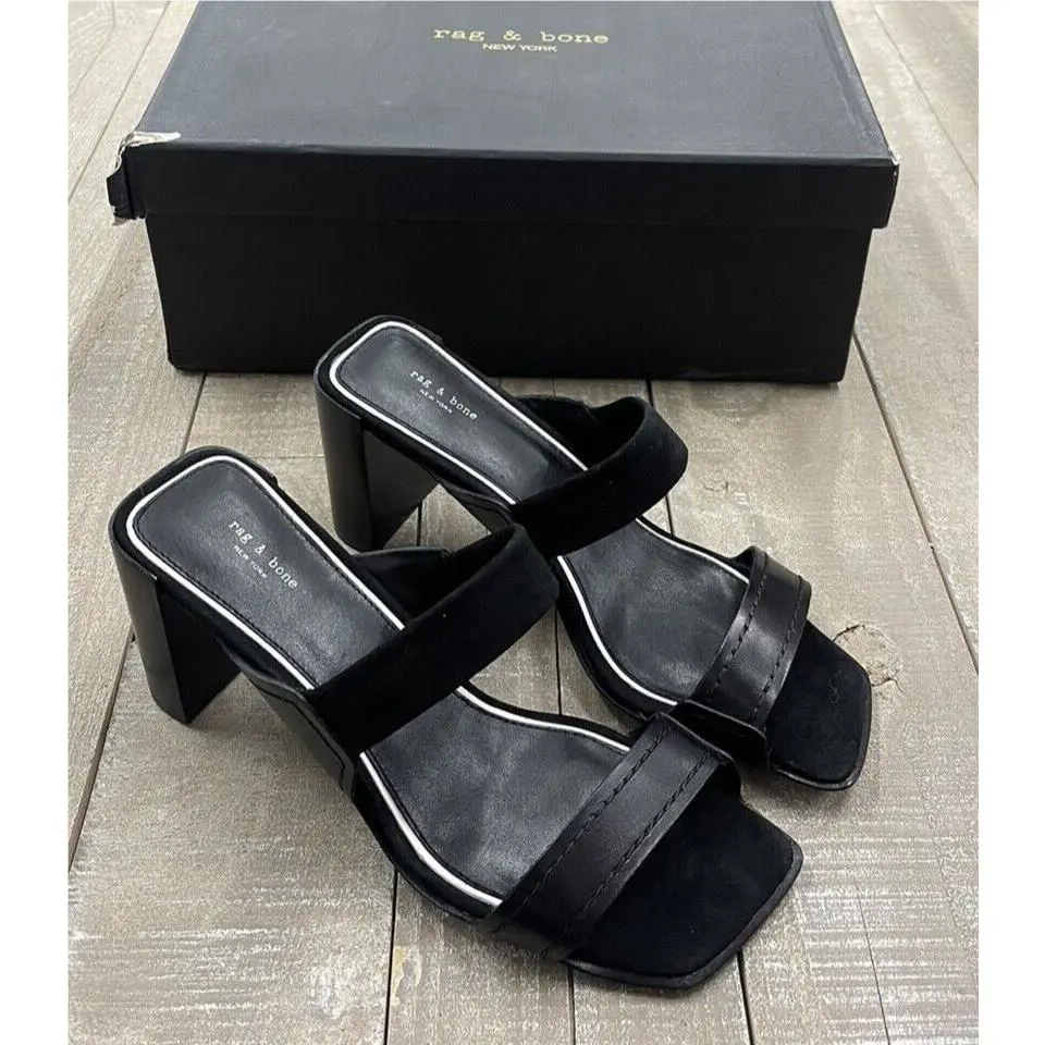 Rag Bone Colt Heel Sandal In Black Size:36.5 US 6.5