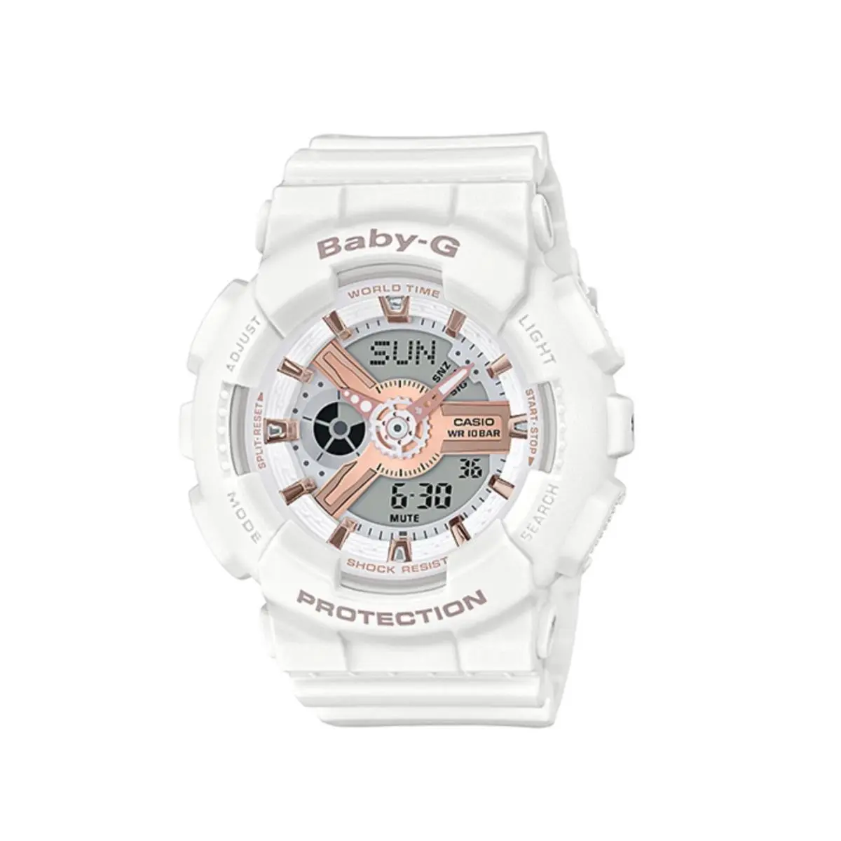 Casio Baby-g BA110RG-7A White Analog-digital Quartz Wrist Women Watch Lmm