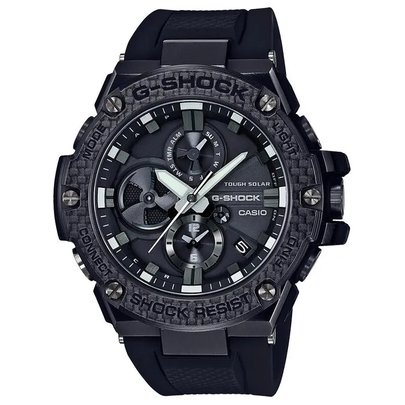 G-shock G-steel Bluetooth Tough Solar Carbon Core Guard Men’s Watch GST-B100X-1A - Dial: Black, Band: Black, Bezel: Black