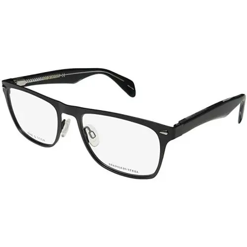 Rag Bone St/steel Eyeglasses Rnb 7011 003 52mm Men`s Black Ophthalmic Rx Frame