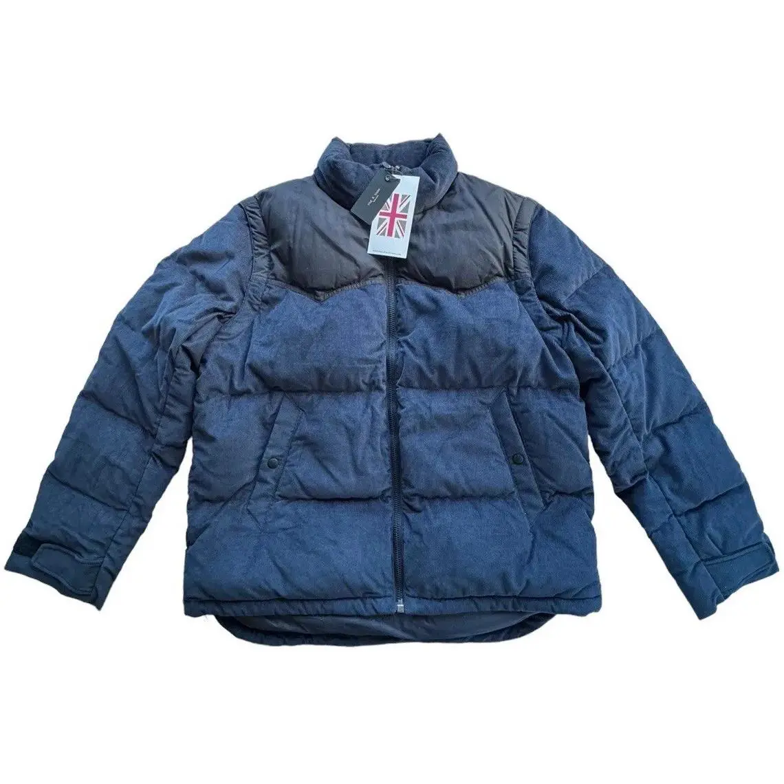 Rag and Bone Jacket Vest Mens Large Corduroy Holt Down Puffer Blue