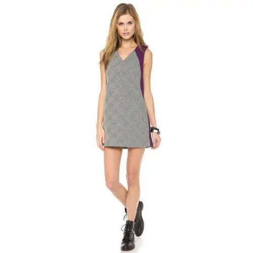 SZ L Rag Bone Black with Purple White Oversized Solo Dress