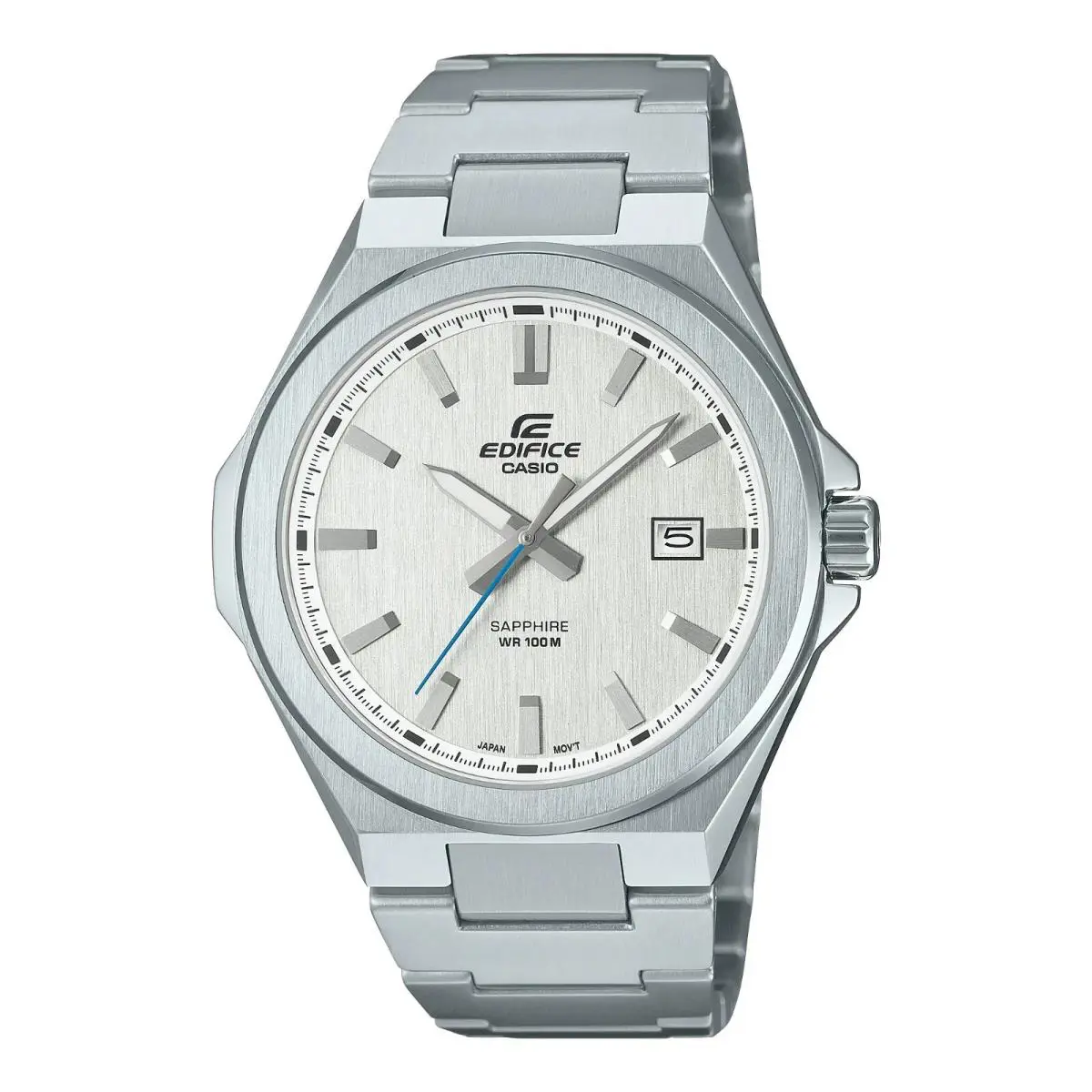 Casio EFB108D-7AV Edifice w Sapphire Crystal 100M w Date Stainless Sport Watch - Dial: Silver, Band: Silver, Bezel: Silver