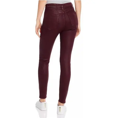 Rag Bone Nina Coated High Rise Skinny Jean Wine Size 26 W150Q183 by Rag & Bone