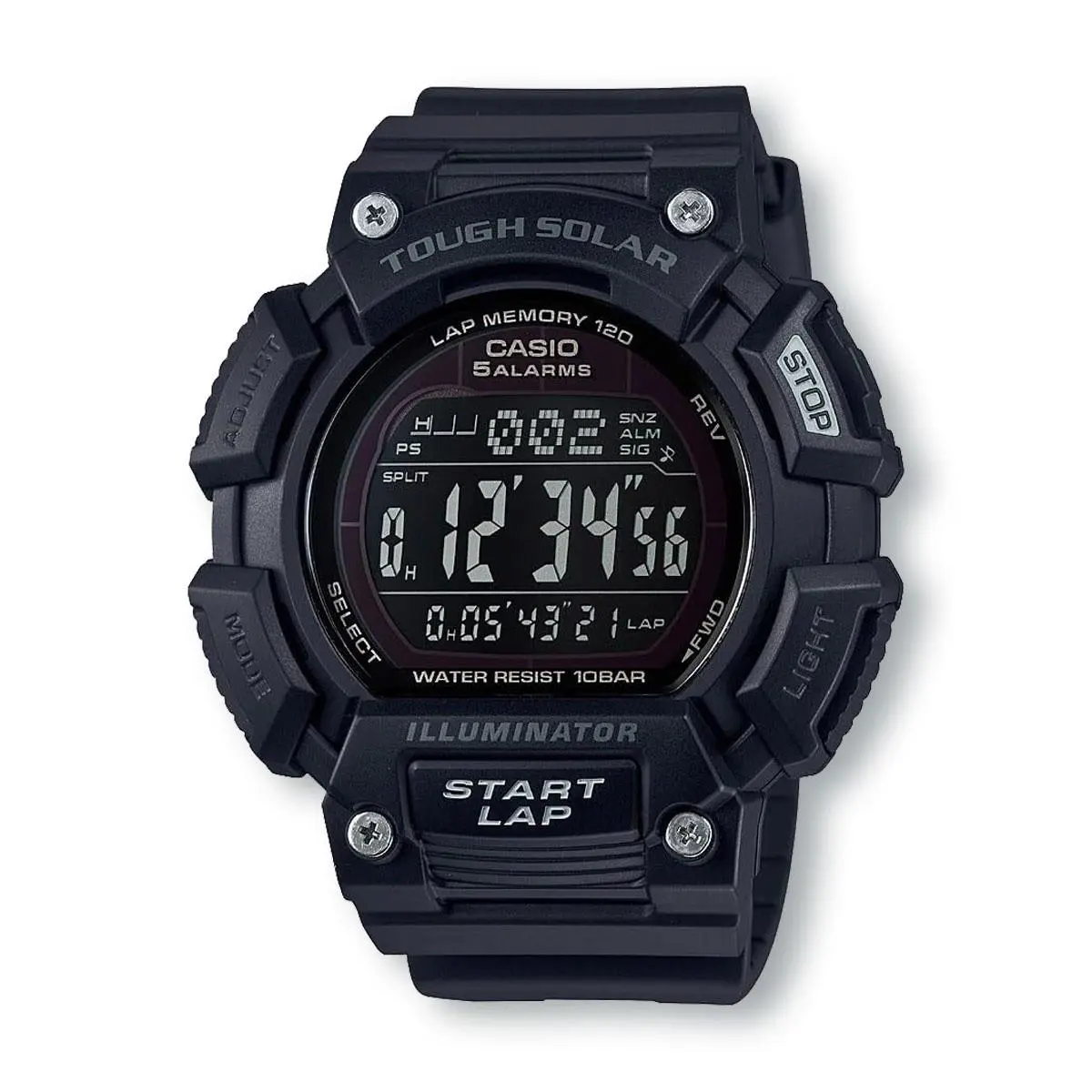 Casio STLS110H-1B2 Tough Solar Lap Memory 120 Digital Sporty Watch