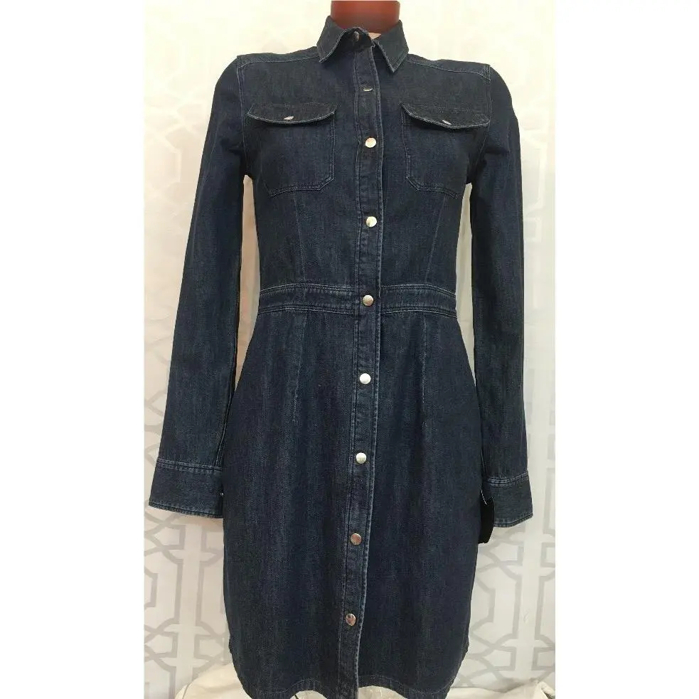 Rag Bone Denim Dress Paz Utility Snap Up Size 2 by Rag & Bone