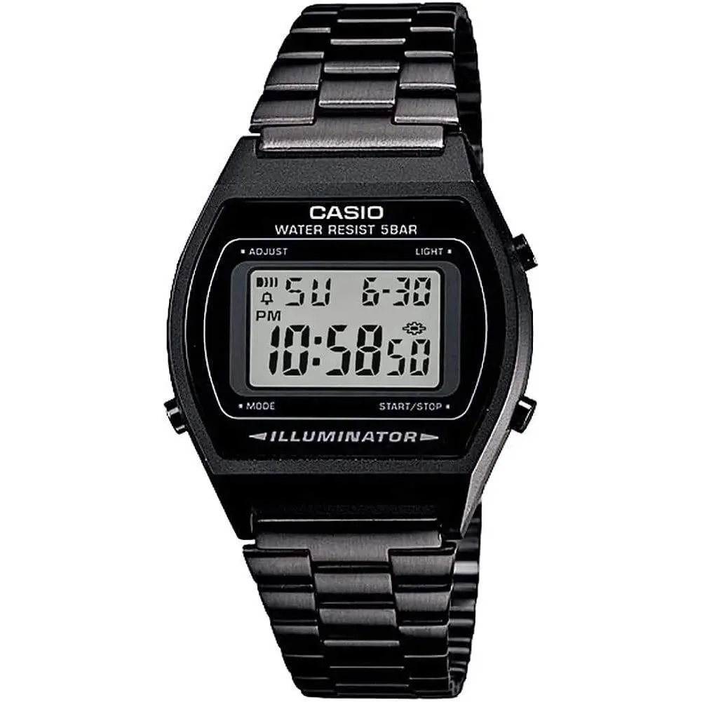 B640WB-1A Vintage Series Digital Black Resin Stopwatch Alarm Light Watch by Casio