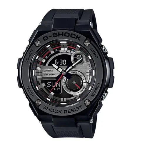 G-shock Men`s All Black Watch GST210B-1A Analog Digital Dial G-steel Case by Casio