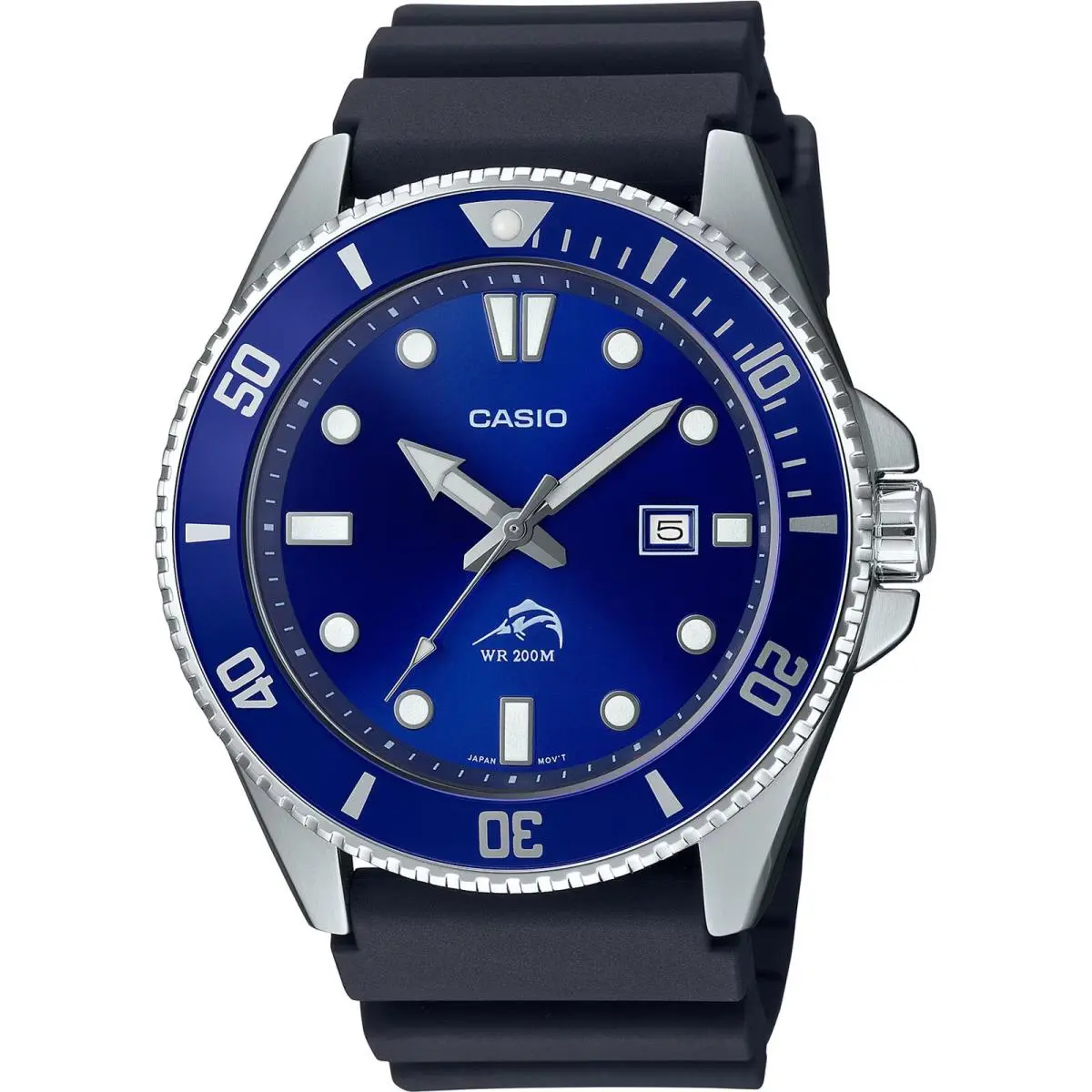 Men`s Blue Dive Watch with Black Resin Strap MDV106B-2AV by Casio