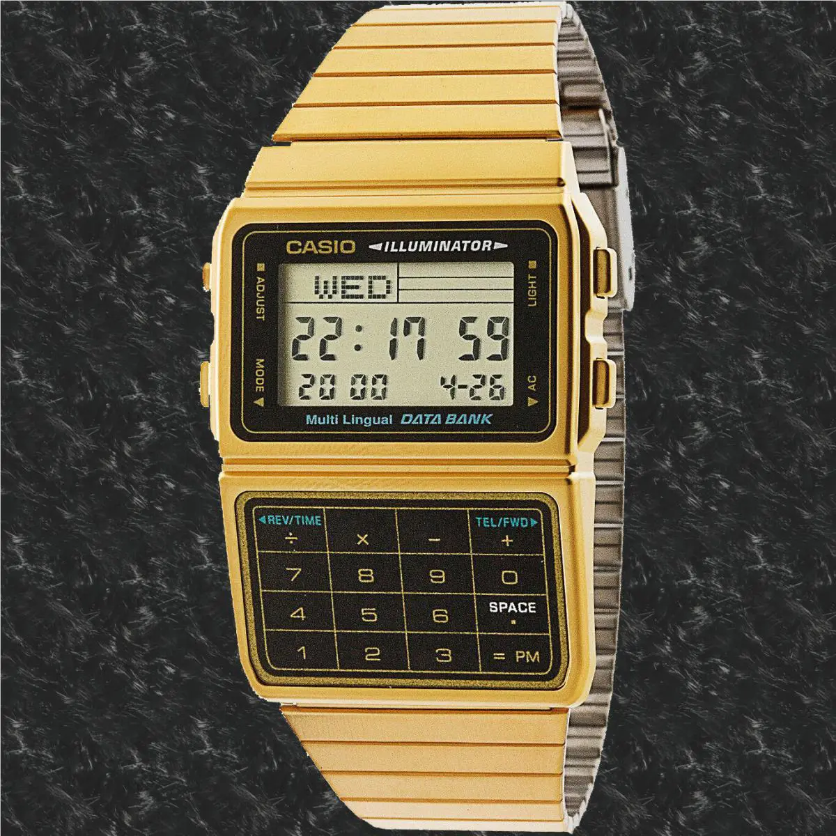 Casio Databank DBC611G-1D Stainless Steel Plated Strap Watch