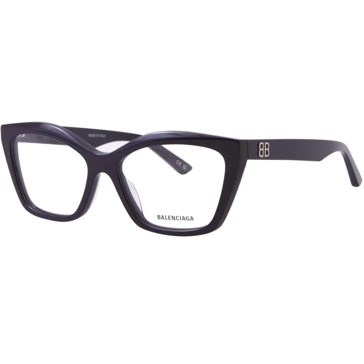 Balenciaga BB0342O 007 Eyeglasses Frame Women`s Violet Full Rim Cat Eye 55mm