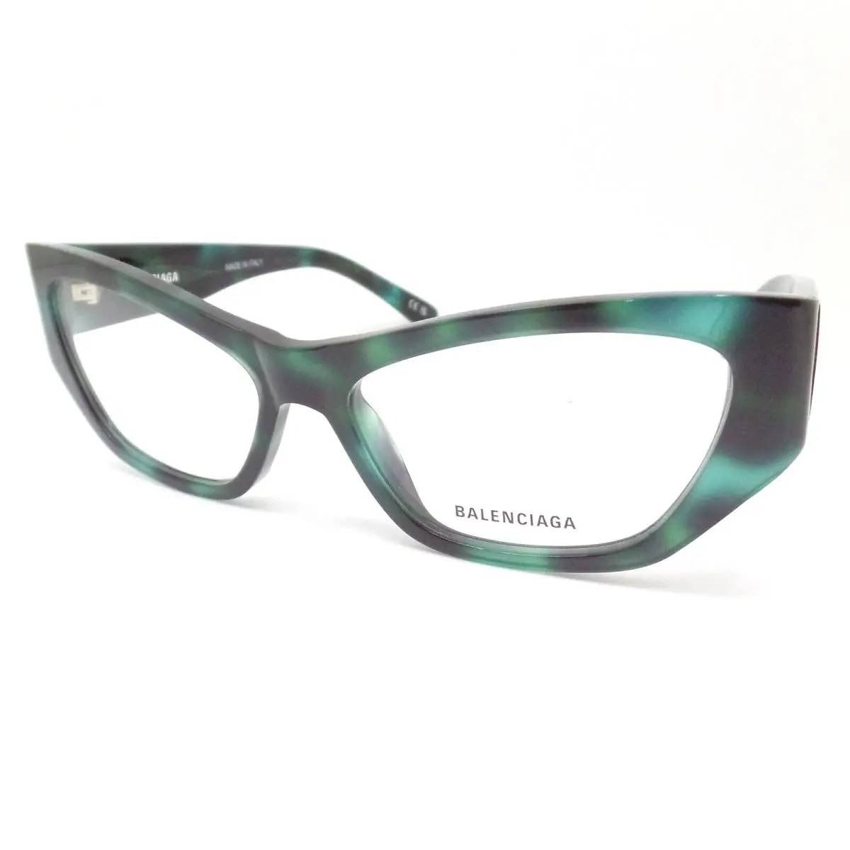 Balenciaga BB0372O 003 Green Havana 55mm Eyeglass Frame - Frame: Green Havana