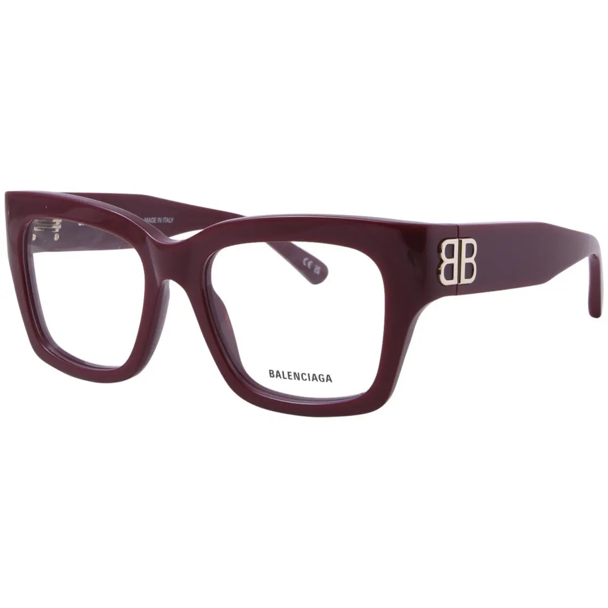 Balenciaga BB0325O 009 Eyeglasses Women`s Burgundy Full Rim Rectangle Shape 54mm