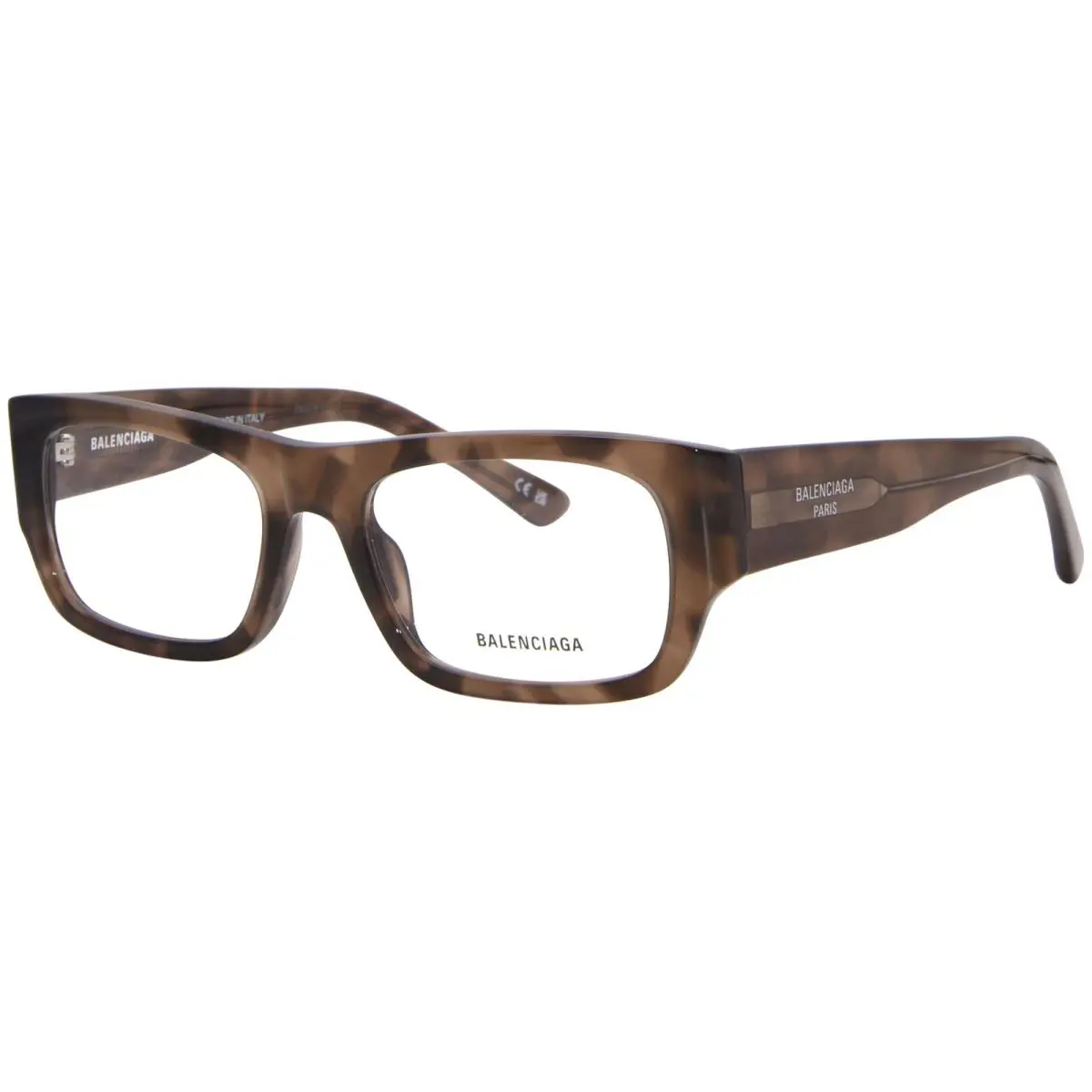 BB0370O 002 Eyeglasses Men`s Havana Full Rim Rectangle Shape 54mm by Balenciaga