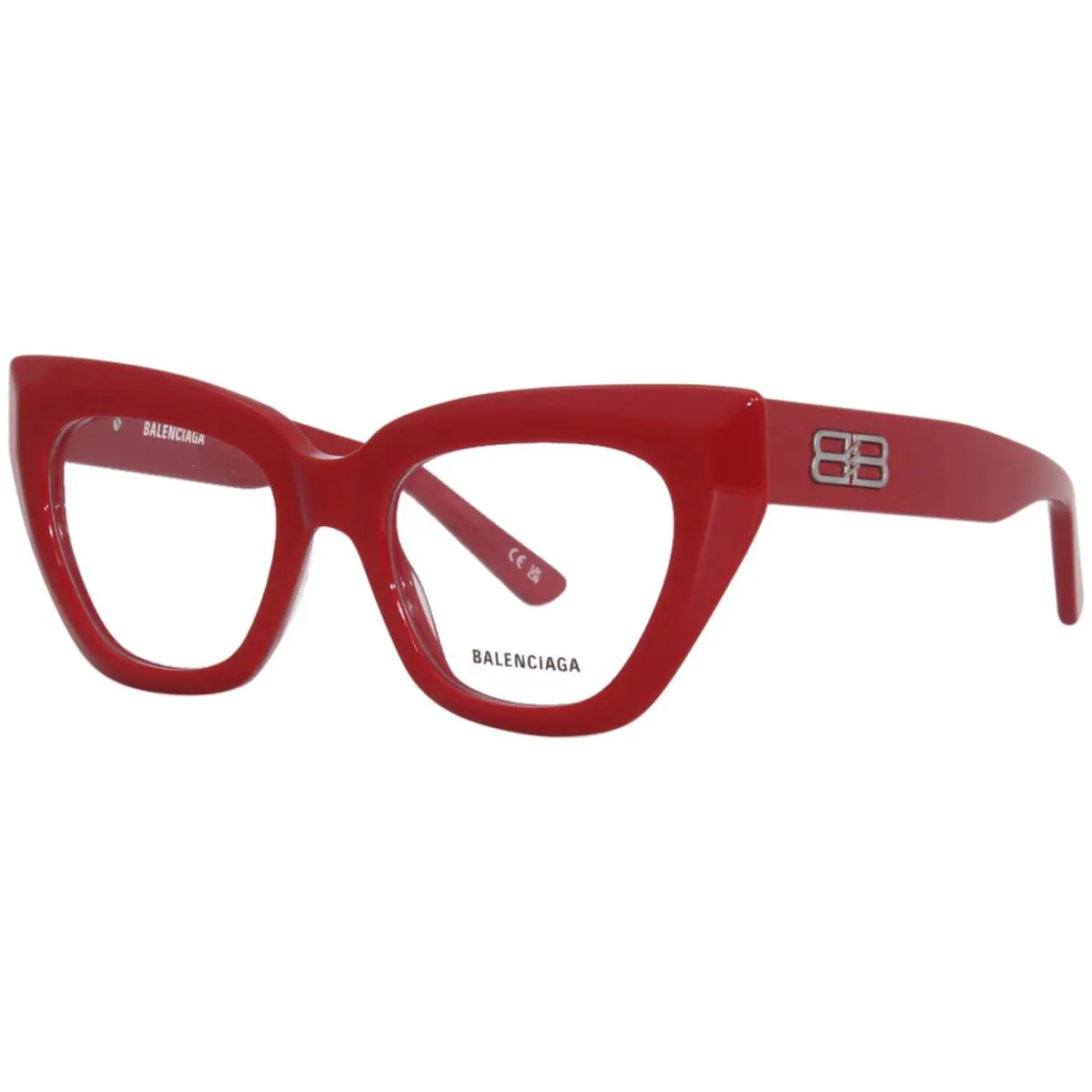 Balenciaga BB0238O 003 Eyeglasses Frame Women`s Red Full Rim Cat Eye 50mm
