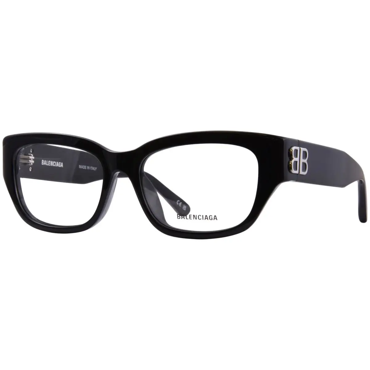 BB0364OA 001 Eyeglasses Women`s Black Full Rim Rectangle Shape 55mm by Balenciaga