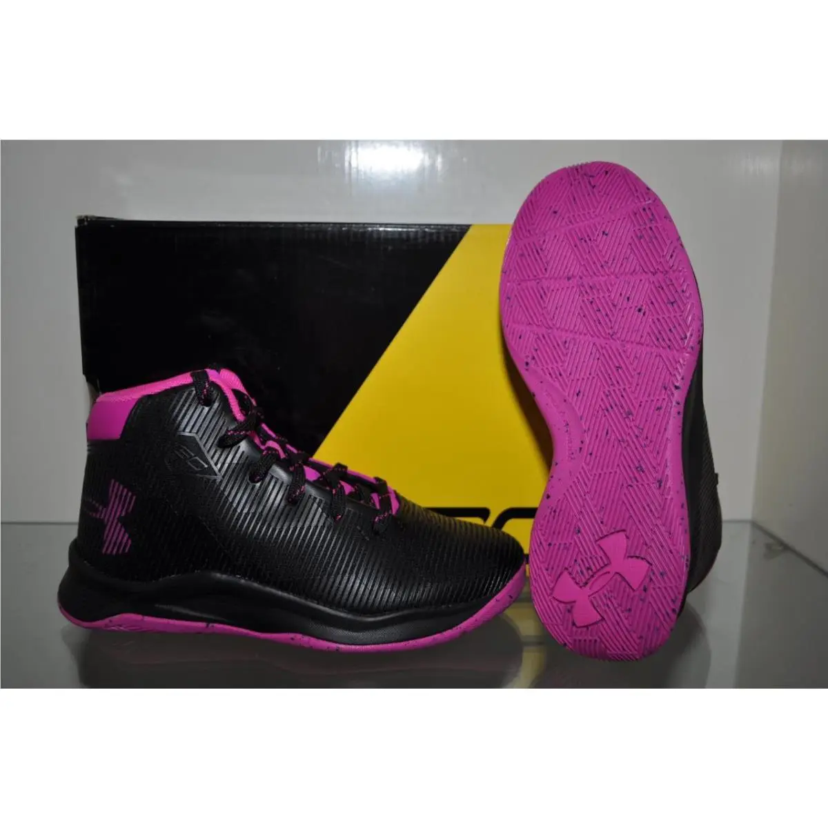 Under Armour Pre-school Curry 2.5 Basketball Shoes 1276333 007 Pink/black