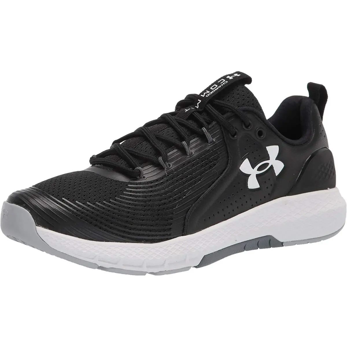 Under Armour Men`s Charged Commit TR 3 Cross Trainer Shoes - Black/White