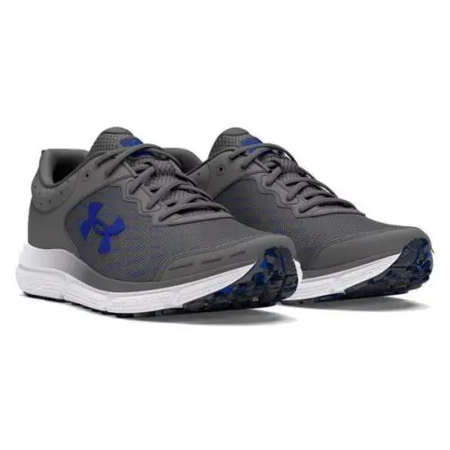Under Armour Men`s Cushioned Lightweight Running Sneakers Gray Blue White
