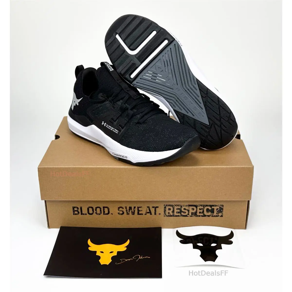 Under Armour shoes - Under Armour Project Rock - Project Rock - 3023006 - Black, Manufacturer: Black / White 10