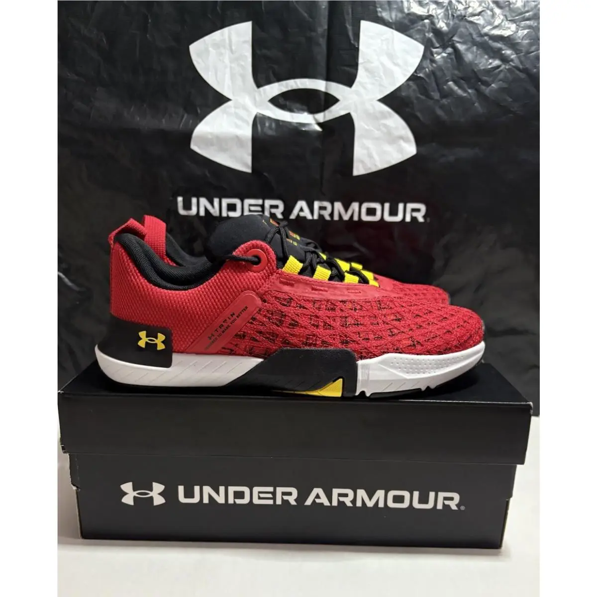 Under Armour shoes - Under Armour TriBase Reign 5 - 3026909-600 - Red/ Black/ White- University Of Maryland 8