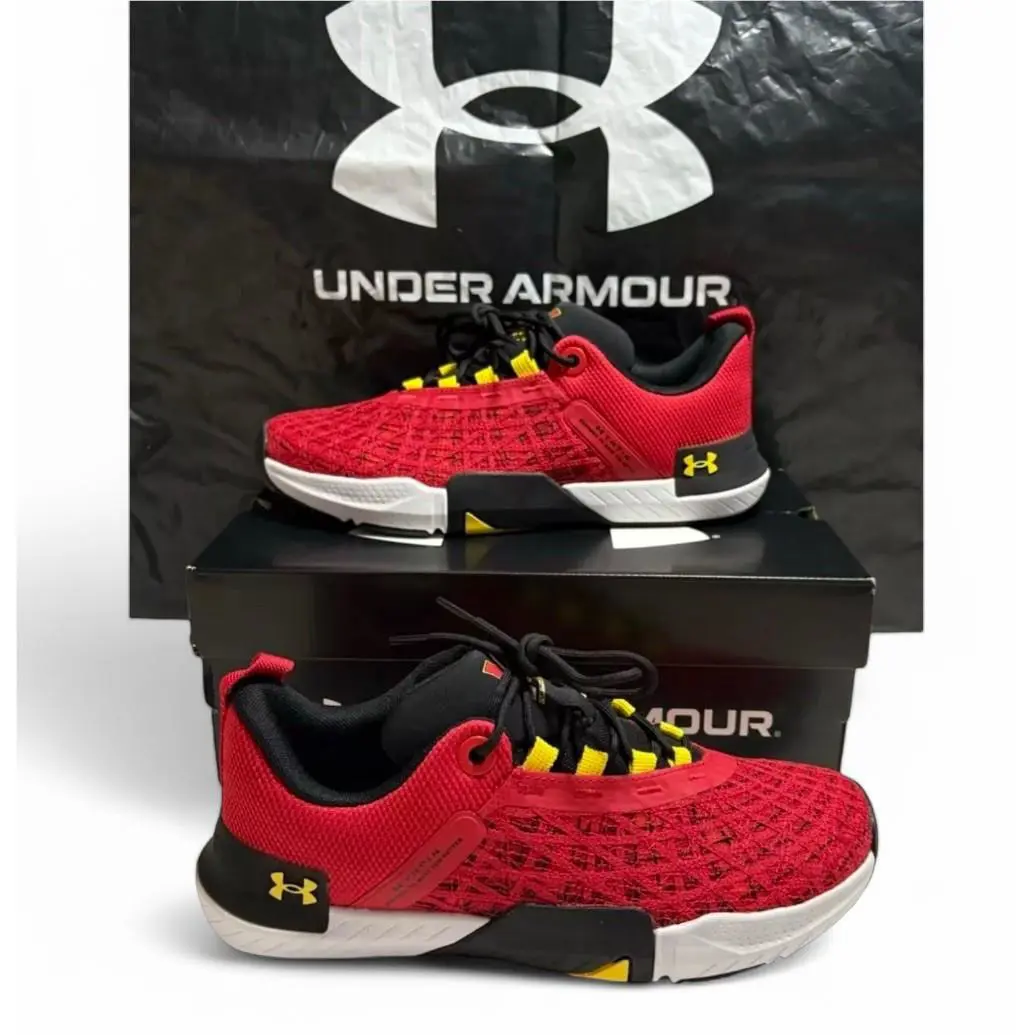 Under Armour shoes - Under Armour TriBase Reign 5 - 3026909-600 - Red/ Black/ White- University Of Maryland 2