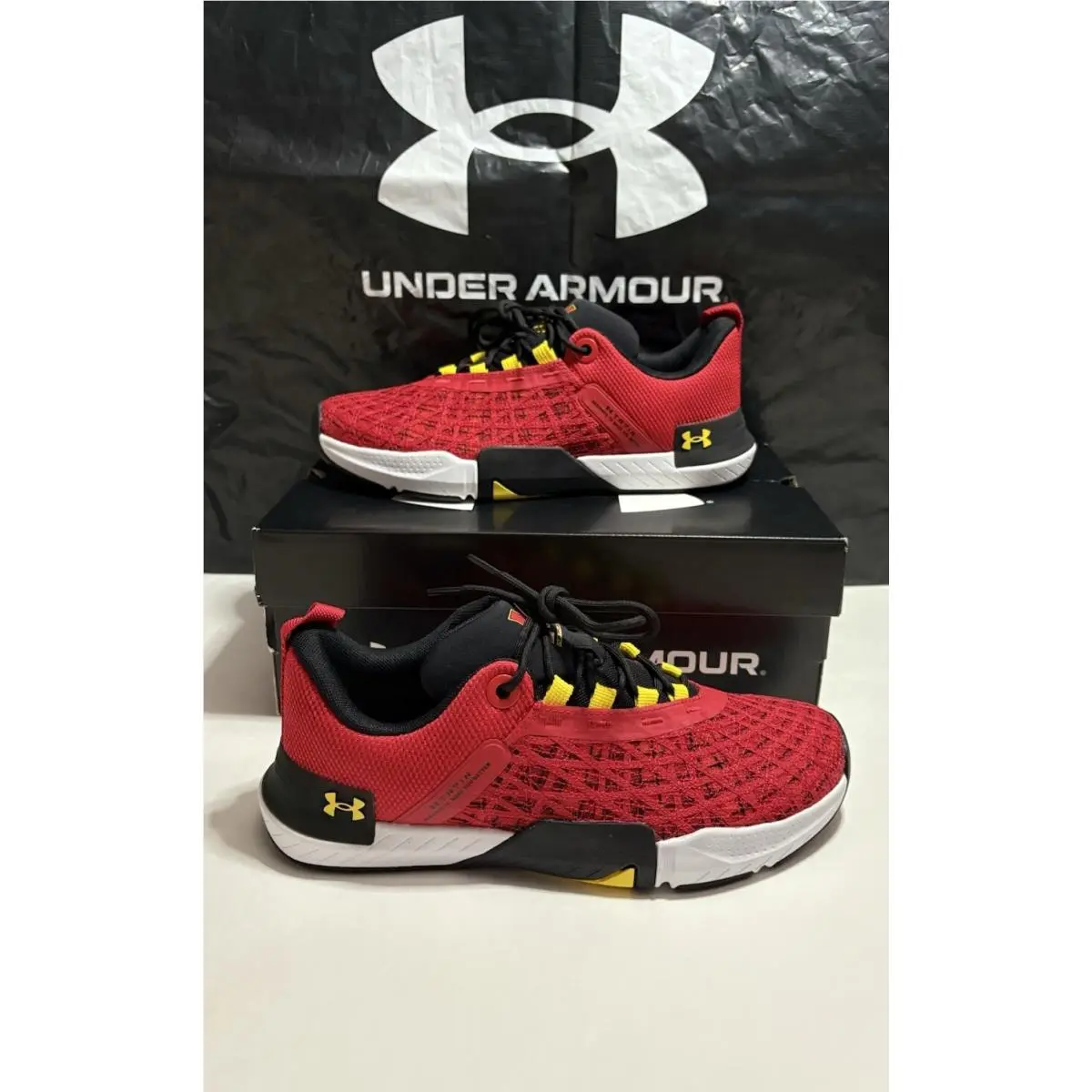 Under Armour shoes - Under Armour TriBase Reign 5 - 3026909-600 - Red/ Black/ White- University Of Maryland 19