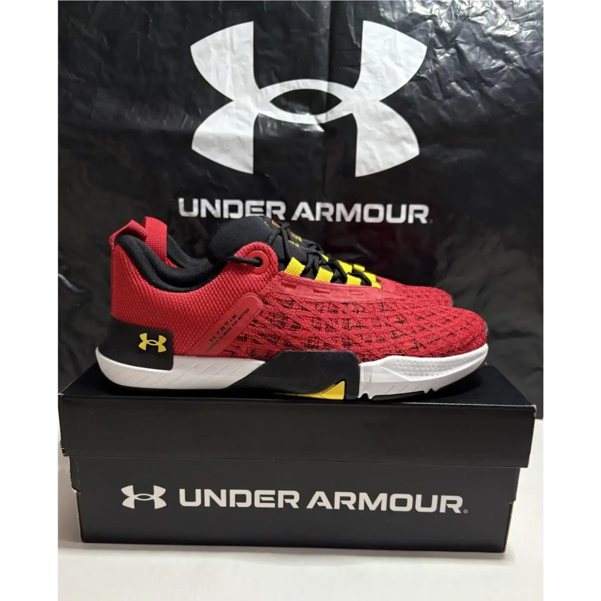 Under Armour shoes - Under Armour TriBase Reign 5 - 3026909-600 - Red/ Black/ White- University Of Maryland 24