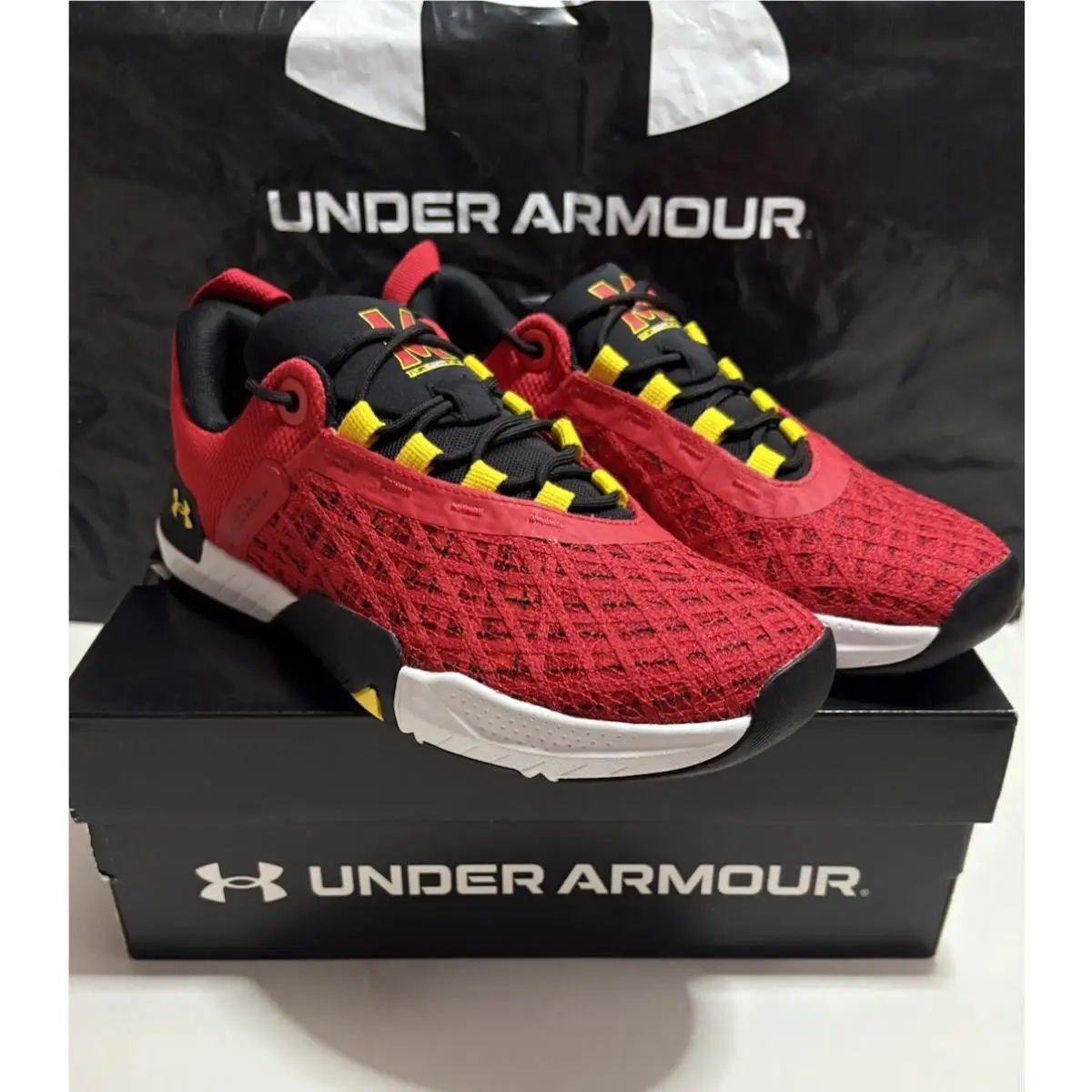 Under Armour shoes - Under Armour TriBase Reign 5 - 3026909-600 - Red/ Black/ White- University Of Maryland 22