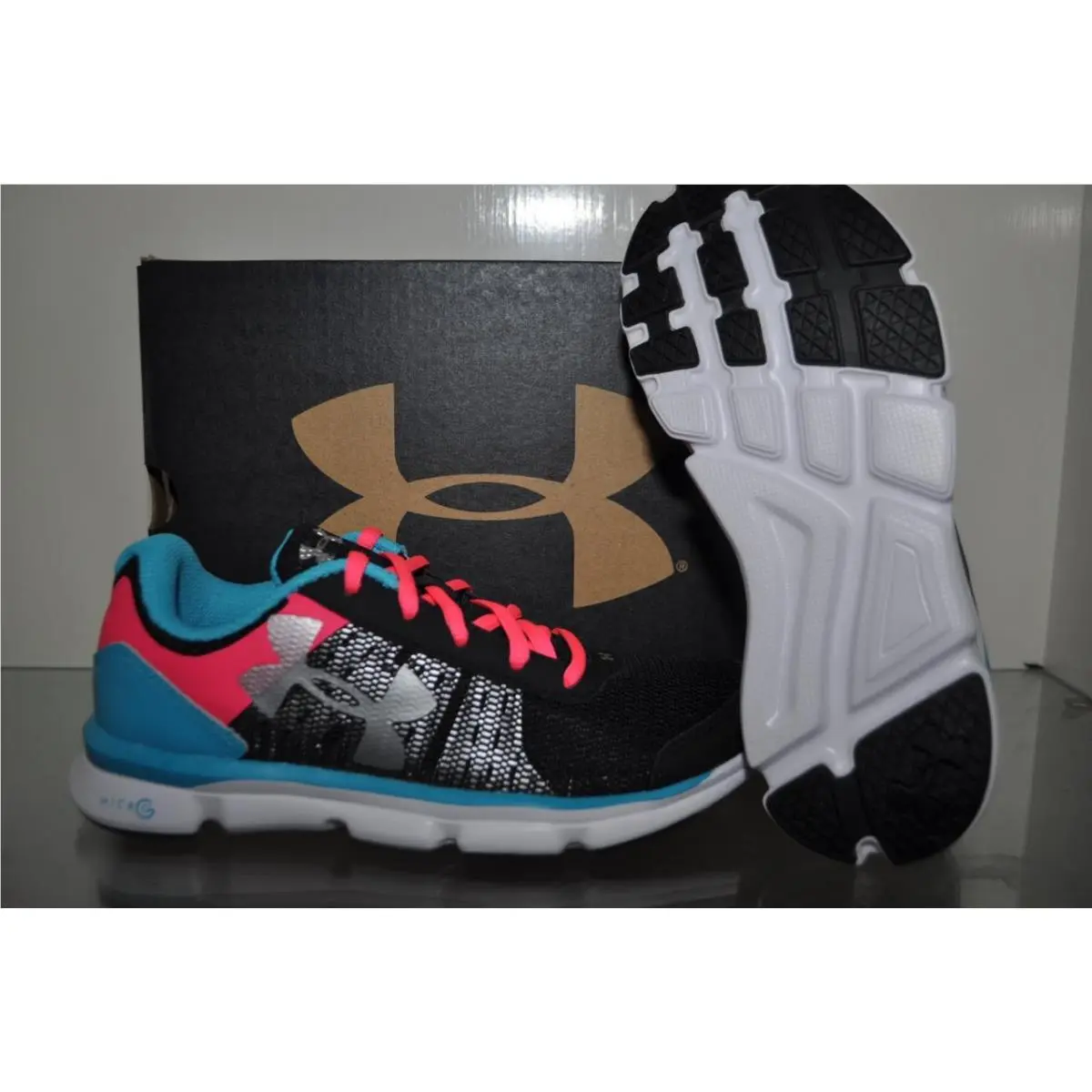 Under Armour shoes - Under Armour Girls GS Micro G Speed Swif - Black/Pink/Aqua 0