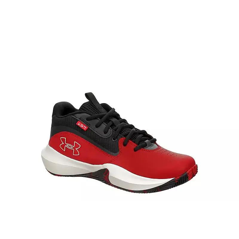 Under Armour Mens Lockdown 7 Basketball Shoe Sneaker - Red