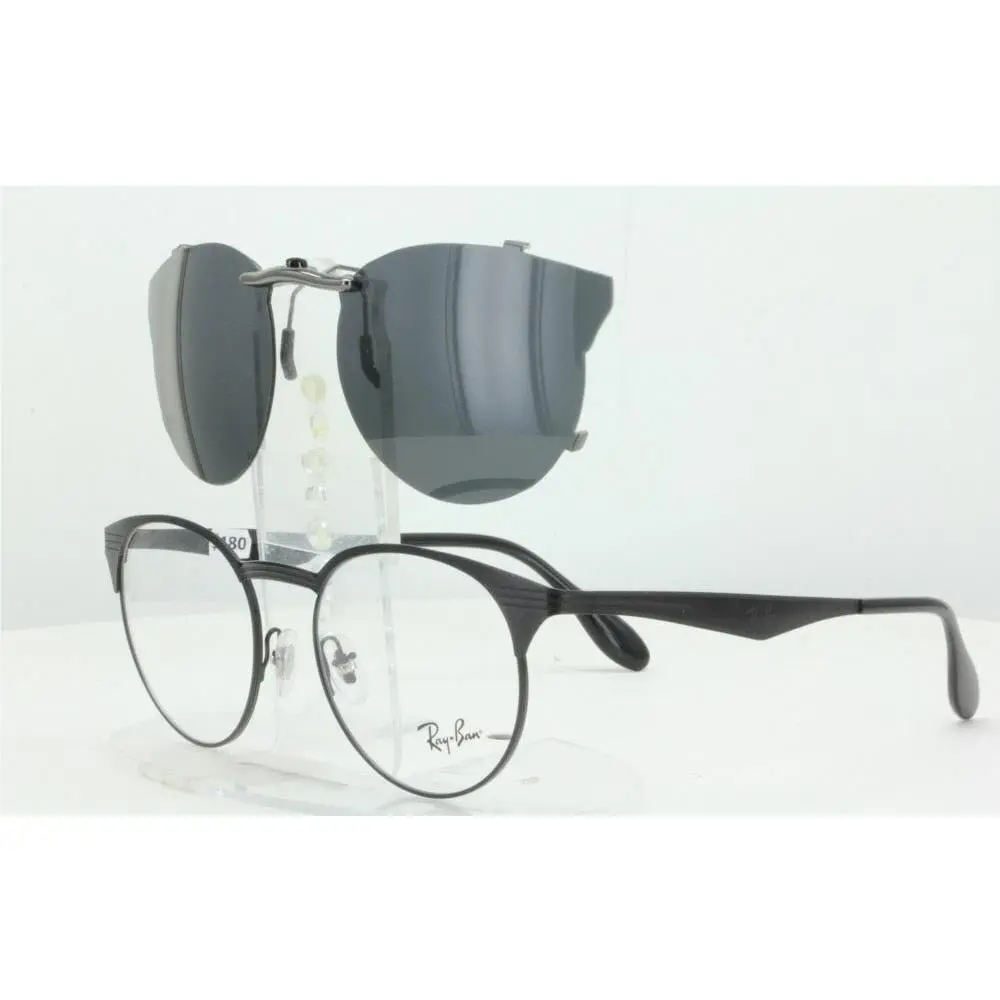 Ray-Ban sunglasses - Ray-Ban RB6406-49X18-T Polarized Clip-On Sunglasse - Grey, Revo Blue Mirrored, and 12 other lens s to choose: REVO Blue Mirrored