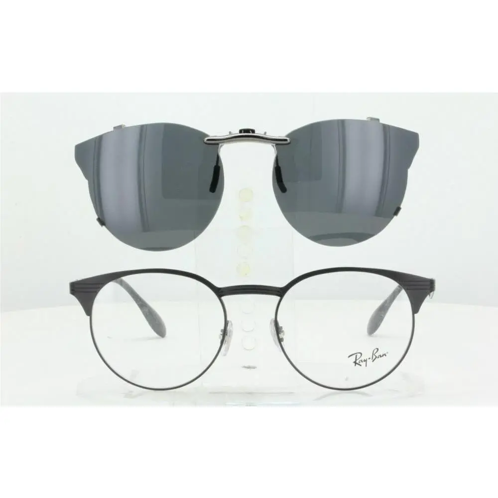 Ray-Ban sunglasses - Ray-Ban RB6406-49X18-T Polarized Clip-On Sunglasse - Grey, Revo Blue Mirrored, and 12 other lens s to choose: REVO Blue Mirrored