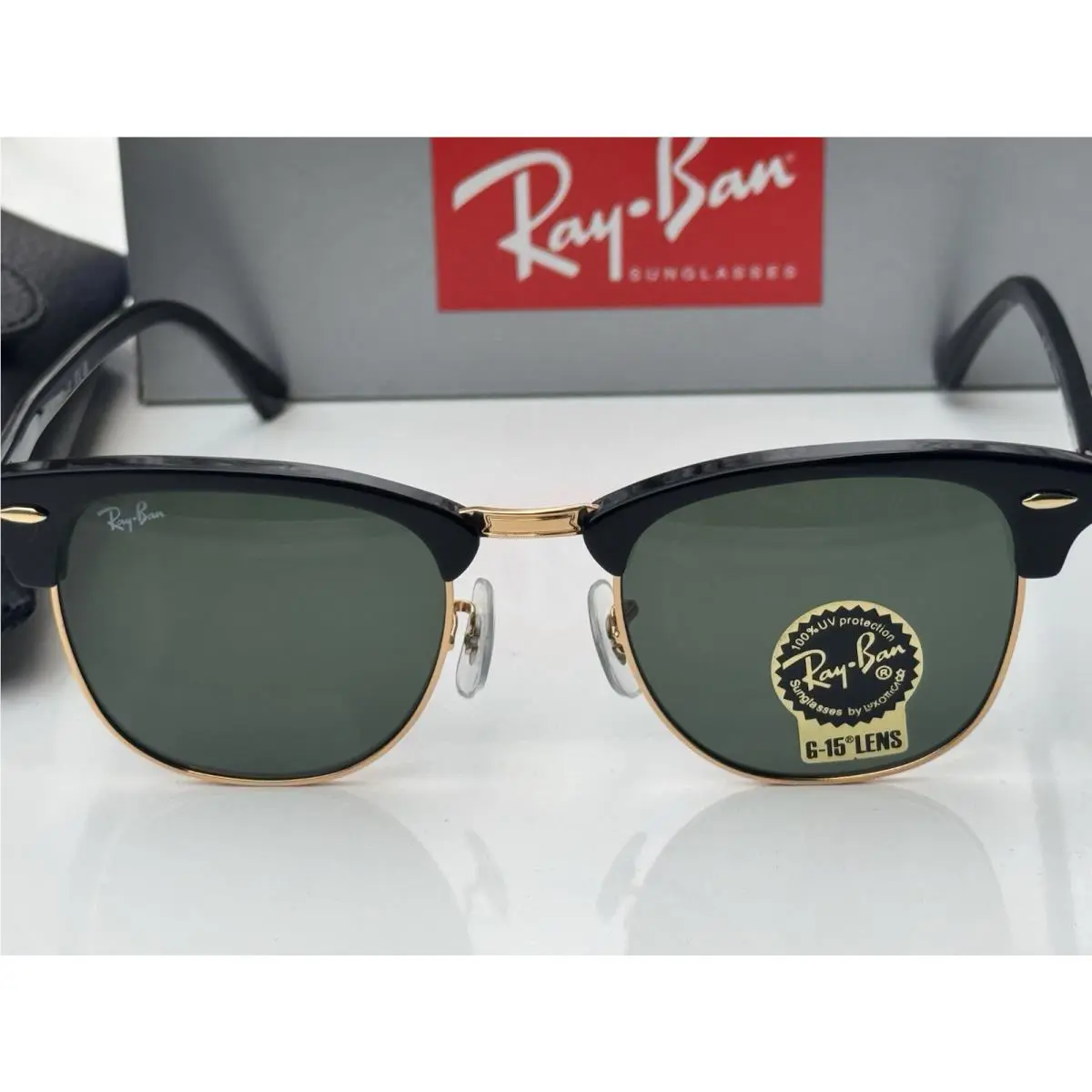 Ray-ban RB3016 W0365 Clubmaster Black with G-15 Green Sunglasses 51mm