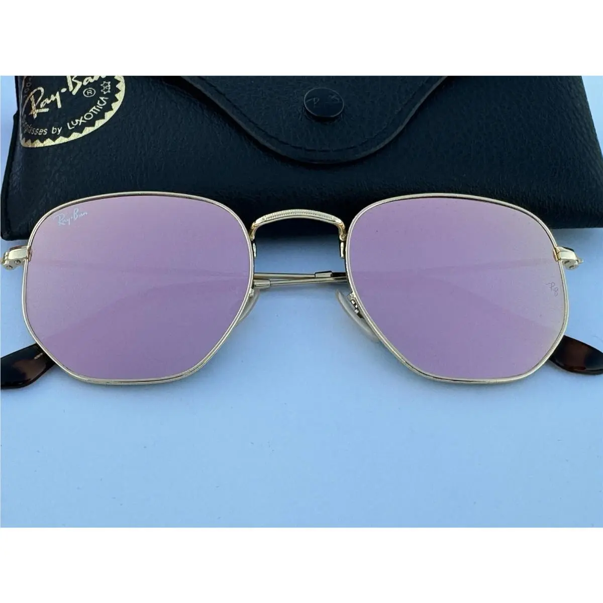 Ray-ban RB3548N 001/Z2 Arista Hexagonal / Flat Bronze Mirror Sunglasses