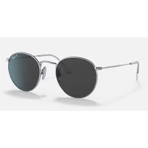 Ray-ban Round Titanium Polarized Sunglasses - RB8247 - XS 47-21mm 9209/48/Silver/Black by Ray-Ban
