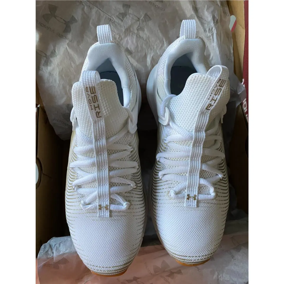 Under Armour shoes - Under Armour HOVR Rise 2 LUX - 3023010-102 - white/gold 7